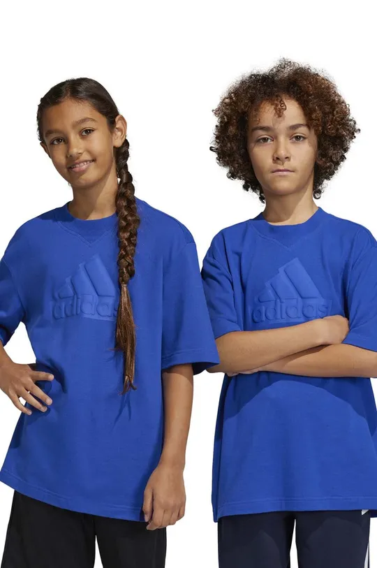 блакитний Дитяча бавовняна футболка adidas U FI Дитячий