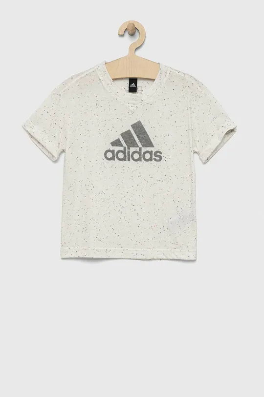 beżowy adidas t-shirt dziecięcy G FI BL Dziecięcy