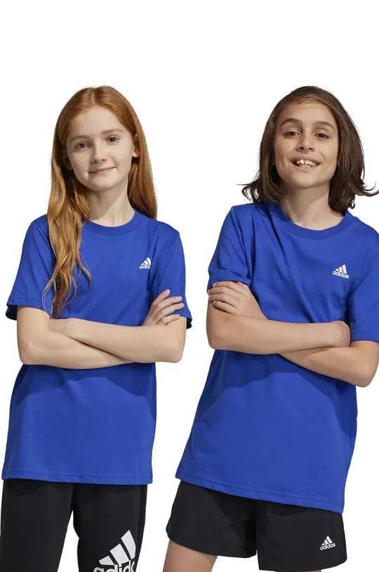 голубой Детская хлопковая футболка adidas U SL Детский