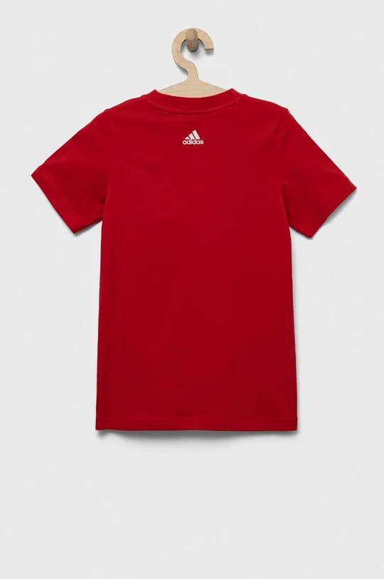 Παιδικό βαμβακερό μπλουζάκι adidas U LIN κόκκινο