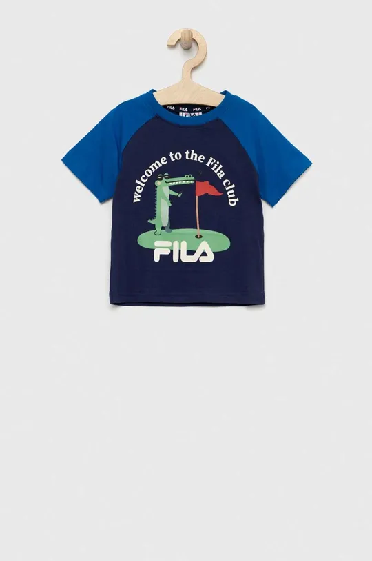 mornarsko modra Otroška bombažna kratka majica Fila Otroški