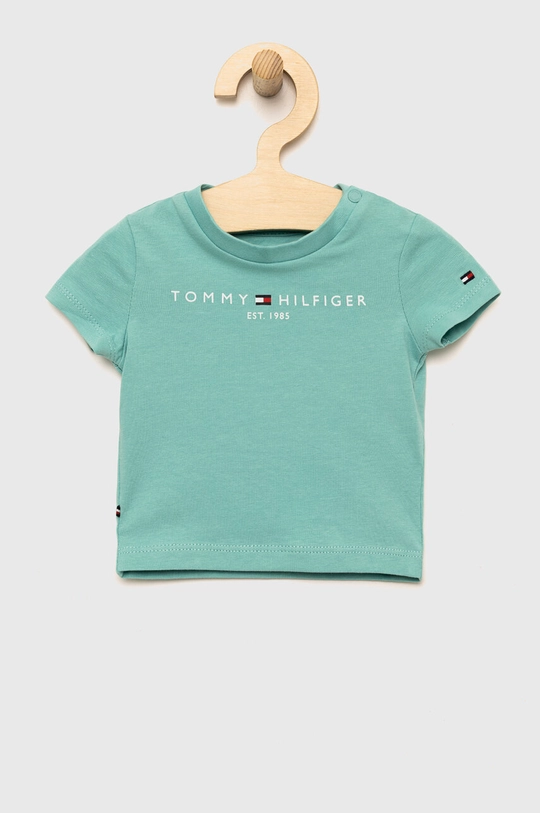 turkusowy Tommy Hilfiger t-shirt niemowlęcy Dziecięcy