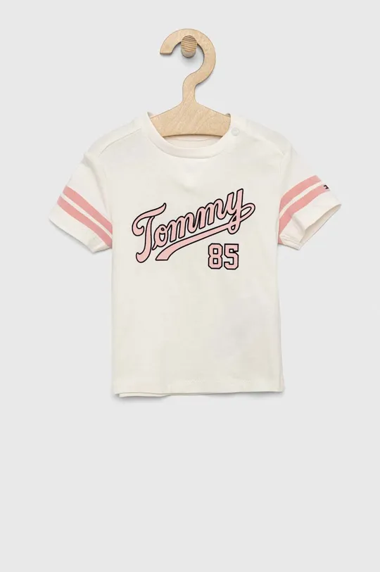 beżowy Tommy Hilfiger t-shirt niemowlęcy Dziecięcy