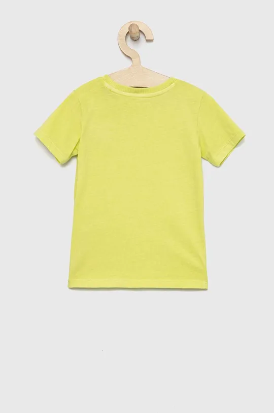 Παιδικό βαμβακερό μπλουζάκι Guess κίτρινο πράσινο