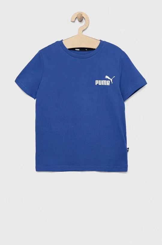 Παιδικό βαμβακερό μπλουζάκι Puma ESS Small Logo Tee B μπλε
