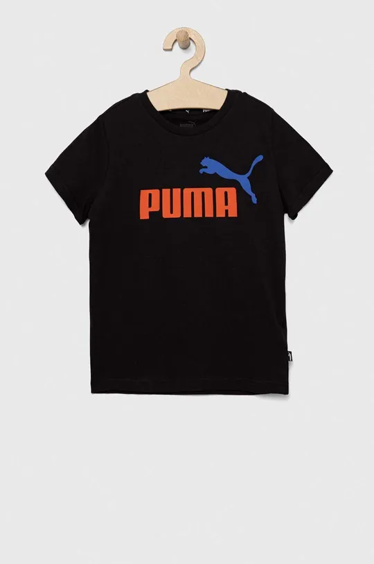 μαύρο Παιδικό βαμβακερό μπλουζάκι Puma ESS+ 2 Col Logo Tee B Παιδικά