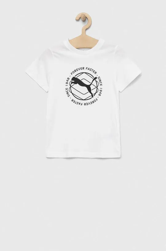 Παιδικό βαμβακερό μπλουζάκι Puma ACTIVE SPORTS Graphic Tee B λευκό
