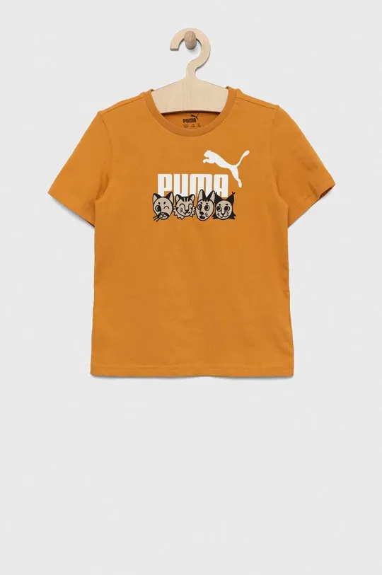 κίτρινο Παιδικό βαμβακερό μπλουζάκι Puma ESS+ MATES Tee Παιδικά