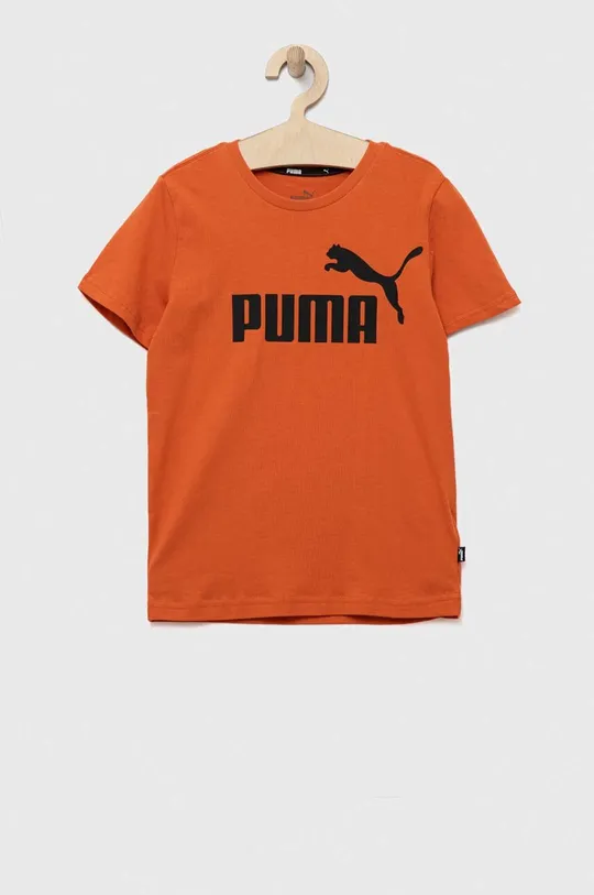 πορτοκαλί Παιδικό βαμβακερό μπλουζάκι Puma ESS Logo Tee B Παιδικά