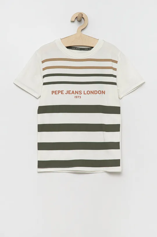 bela Otroška bombažna kratka majica Pepe Jeans Otroški