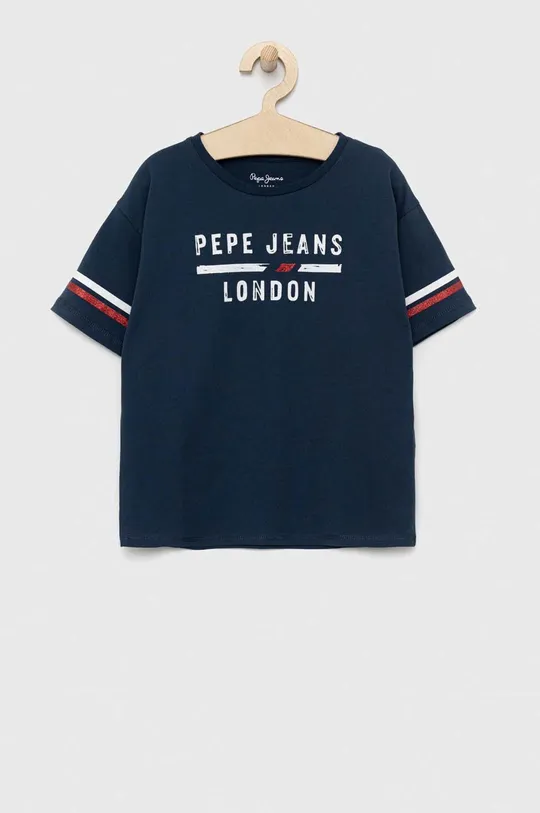 σκούρο μπλε Παιδικό βαμβακερό μπλουζάκι Pepe Jeans Παιδικά