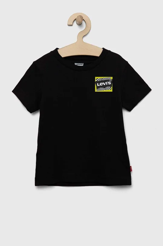 črna Otroška bombažna kratka majica Levi's Otroški