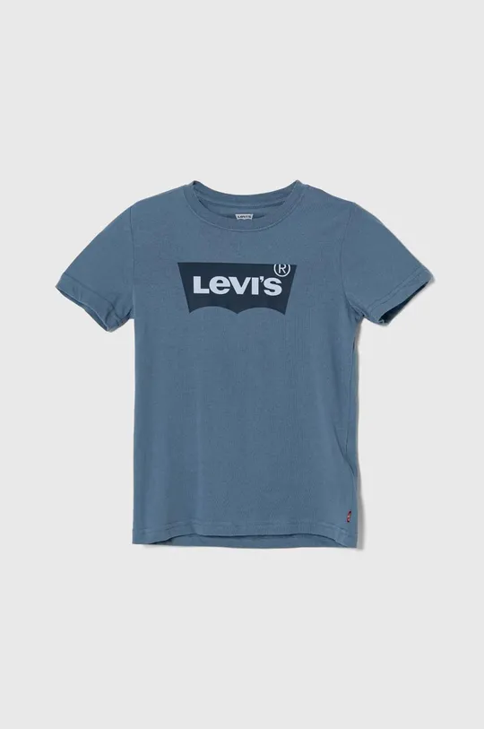 modra Otroška bombažna kratka majica Levi's Otroški