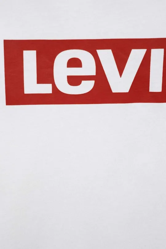 Dječja pamučna majica kratkih rukava Levi's bijela