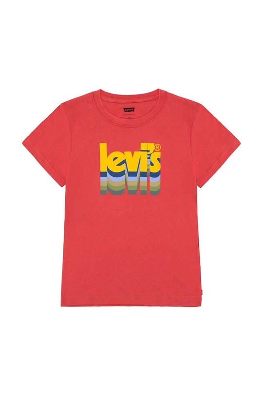 czerwony Levi's t-shirt bawełniany dziecięcy Dziecięcy