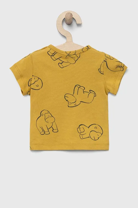 United Colors of Benetton t-shirt bawełniany niemowlęcy żółty