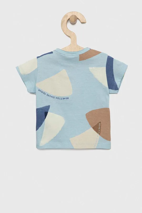 Бавовняна футболка для немовлят United Colors of Benetton блакитний