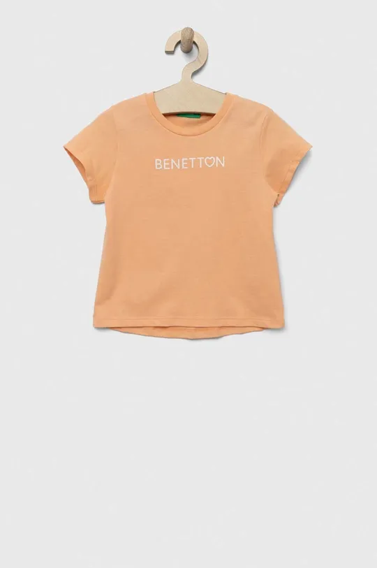 μπεζ Παιδικό βαμβακερό μπλουζάκι United Colors of Benetton Παιδικά