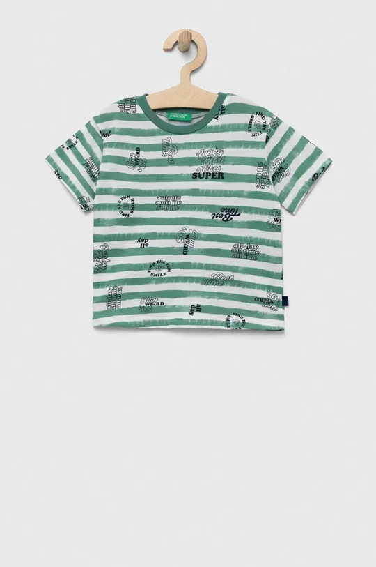 zelena Otroška bombažna kratka majica United Colors of Benetton Otroški