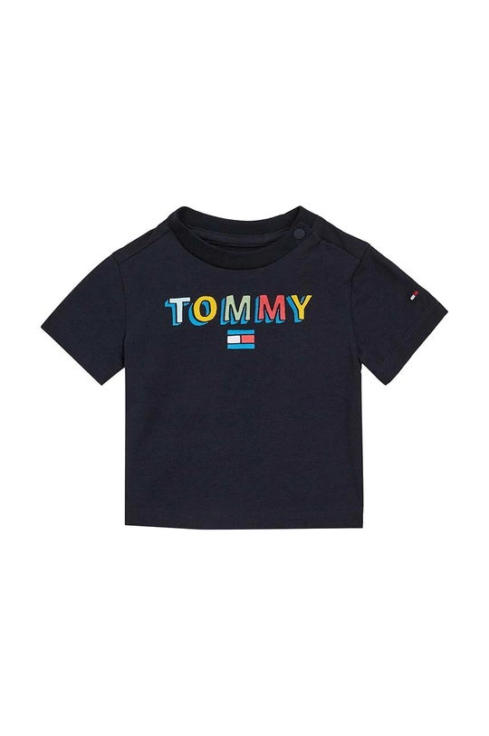 granatowy Tommy Hilfiger t-shirt niemowlęcy Dziecięcy