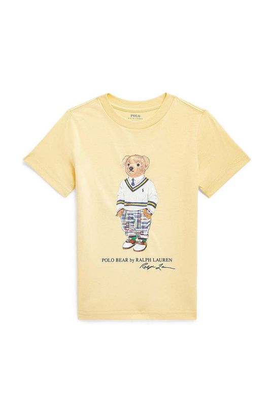 jasny żółty Polo Ralph Lauren t-shirt bawełniany dziecięcy Dziecięcy