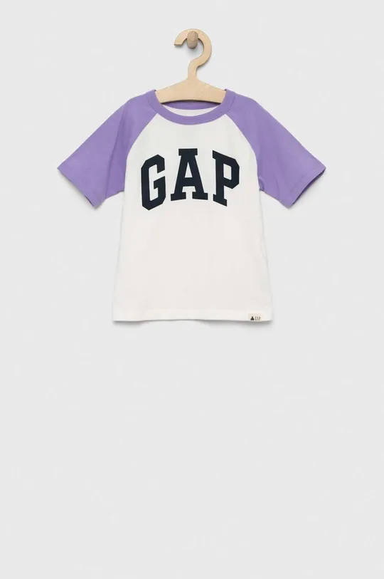 fioletowy GAP t-shirt bawełniany dziecięcy Dziecięcy