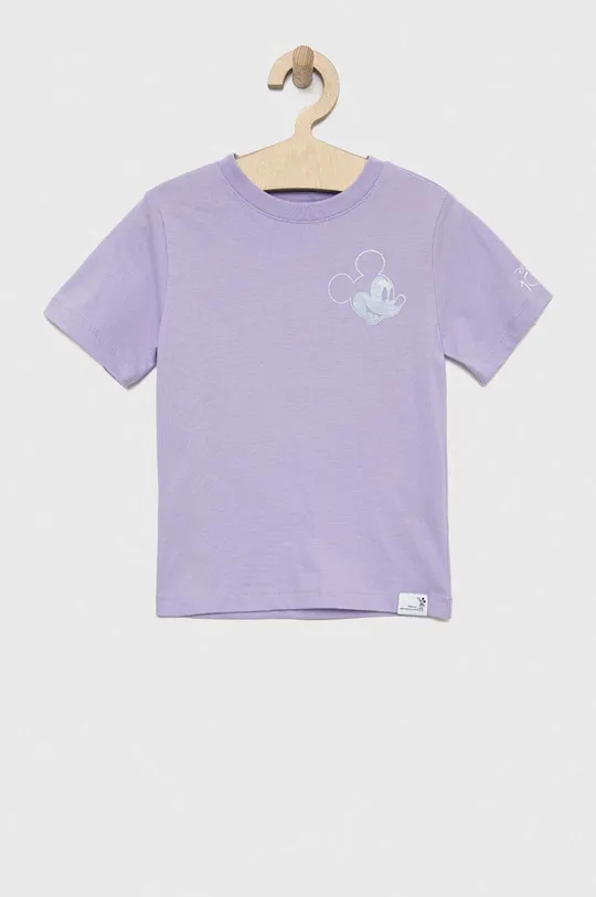 μωβ Παιδικό βαμβακερό μπλουζάκι GAP x Disney Παιδικά