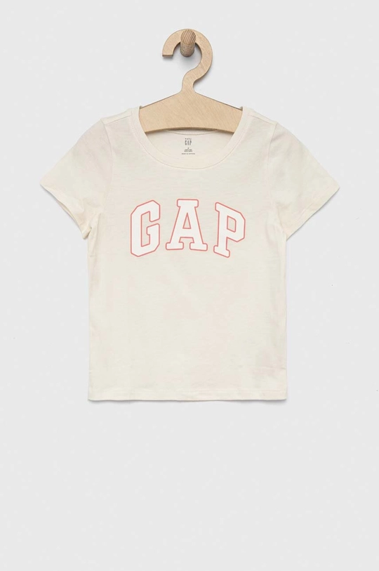 beżowy GAP t-shirt bawełniany dziecięcy Dziecięcy