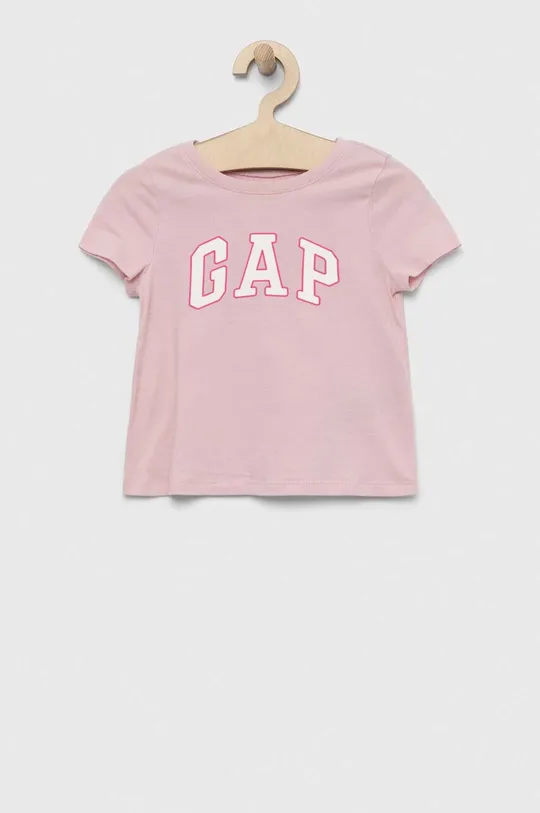 рожевий Дитяча бавовняна футболка GAP Дитячий