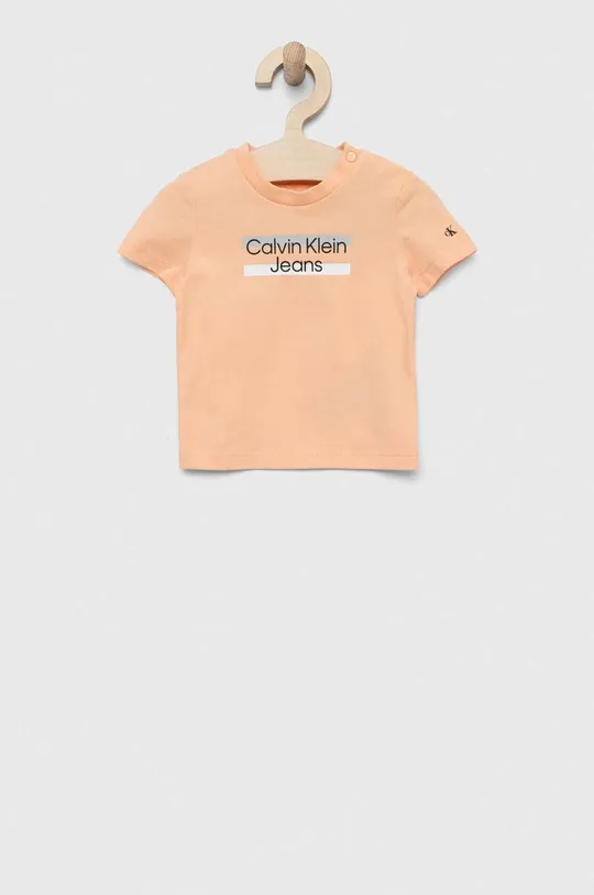 πορτοκαλί Παιδικό μπλουζάκι Calvin Klein Jeans Παιδικά