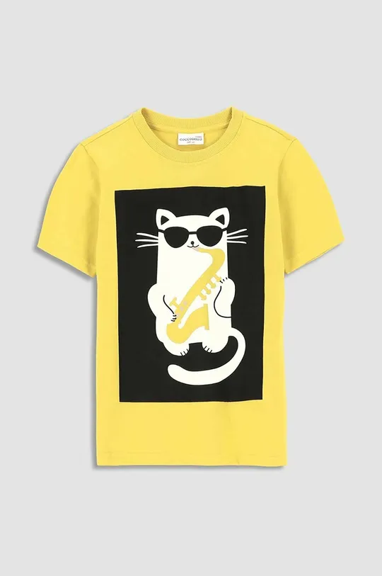 rumena Otroška bombažna kratka majica Coccodrillo Otroški