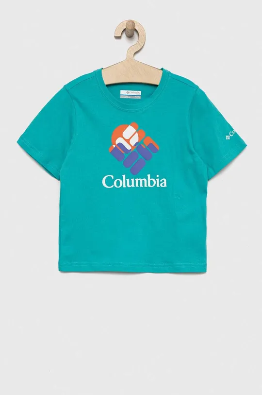 бірюзовий Дитяча бавовняна футболка Columbia Valley Creek Short Sleeve Graphic Shirt Дитячий