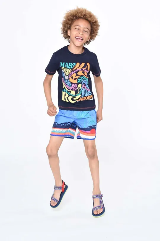 mornarsko modra Otroška bombažna kratka majica Marc Jacobs Otroški