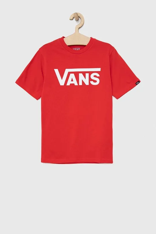 Παιδικό βαμβακερό μπλουζάκι Vans BY VANS CLASSIC BOYS TRUE RED/WHITE κόκκινο
