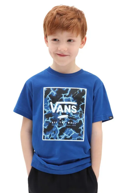 μπλε Παιδικό βαμβακερό μπλουζάκι Vans BY PRINT BOX KIDS BLBLU Παιδικά