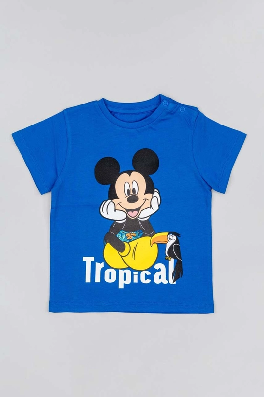 modra Otroška bombažna kratka majica zippy x Disney Otroški