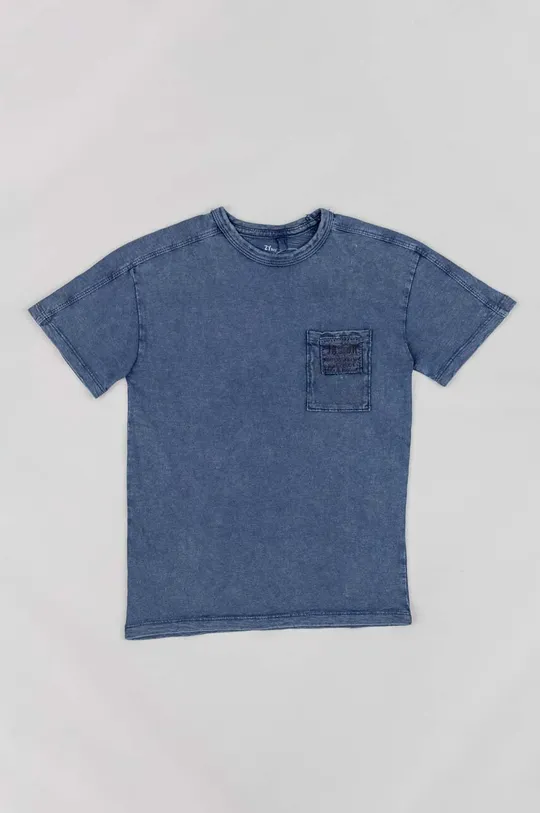 темно-синій Дитяча бавовняна футболка zippy Дитячий