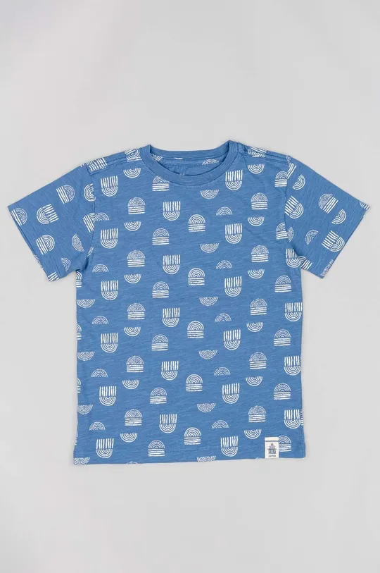 Детская хлопковая футболка zippy голубой