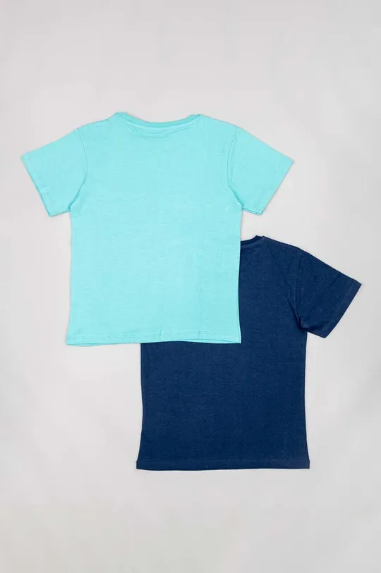 Παιδικό βαμβακερό μπλουζάκι zippy 2-pack μπλε