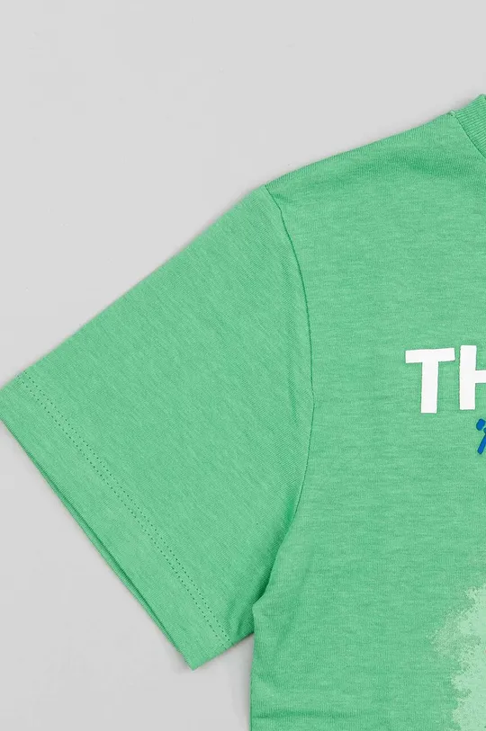 zelená Dětské bavlněné tričko zippy