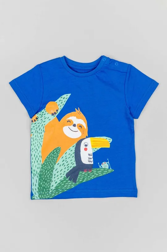 modrá Detské bavlnené tričko zippy Detský