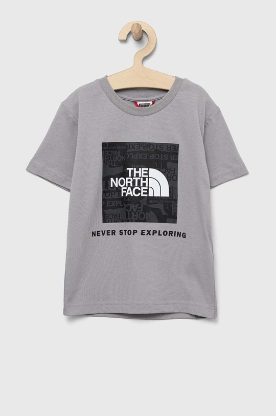 szary The North Face t-shirt bawełniany dziecięcy Dziecięcy