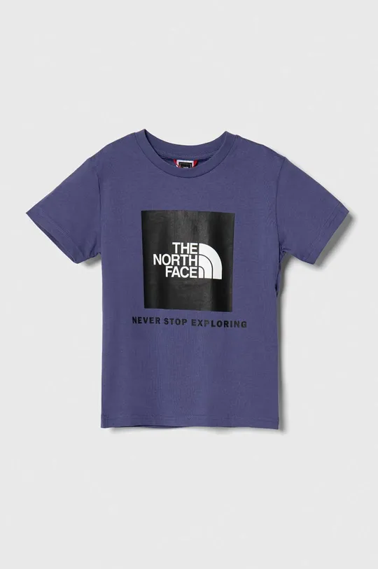 niebieski The North Face t-shirt bawełniany dziecięcy Dziecięcy