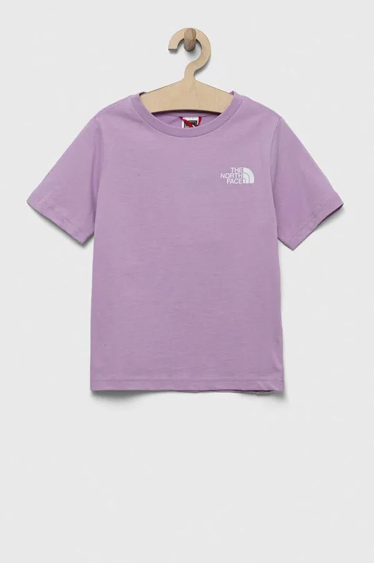 fioletowy The North Face t-shirt bawełniany dziecięcy Dziecięcy