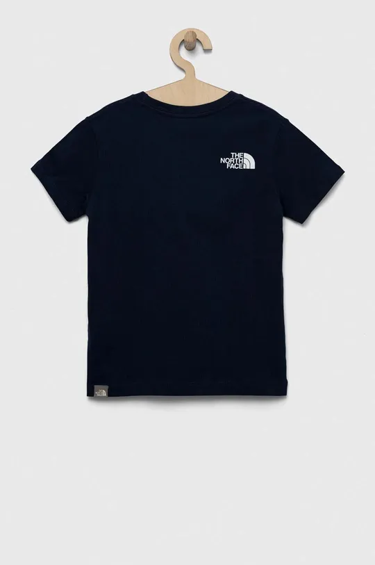Παιδικό βαμβακερό μπλουζάκι The North Face σκούρο μπλε