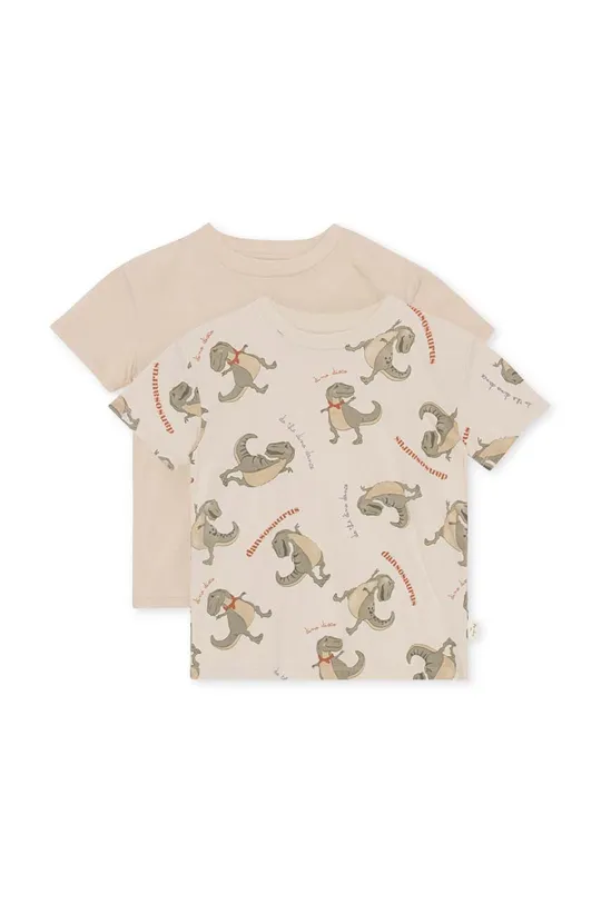 beżowy Konges Sløjd t-shirt bawełniany dziecięcy 2-pack Dziecięcy