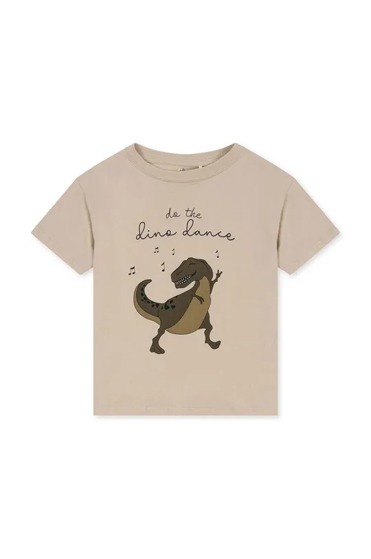 beżowy Konges Sløjd t-shirt bawełniany dziecięcy Dziecięcy