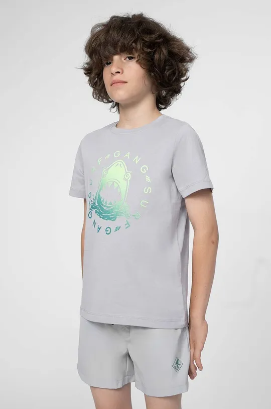 siva Otroška bombažna kratka majica 4F Otroški