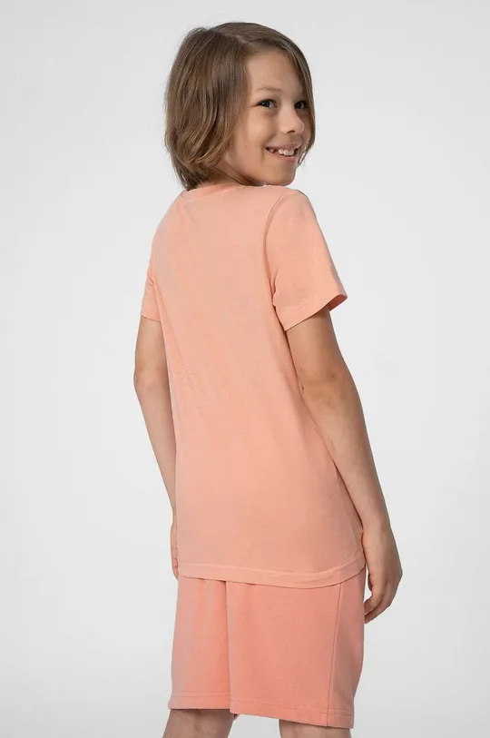 oranžna Otroška bombažna kratka majica 4F