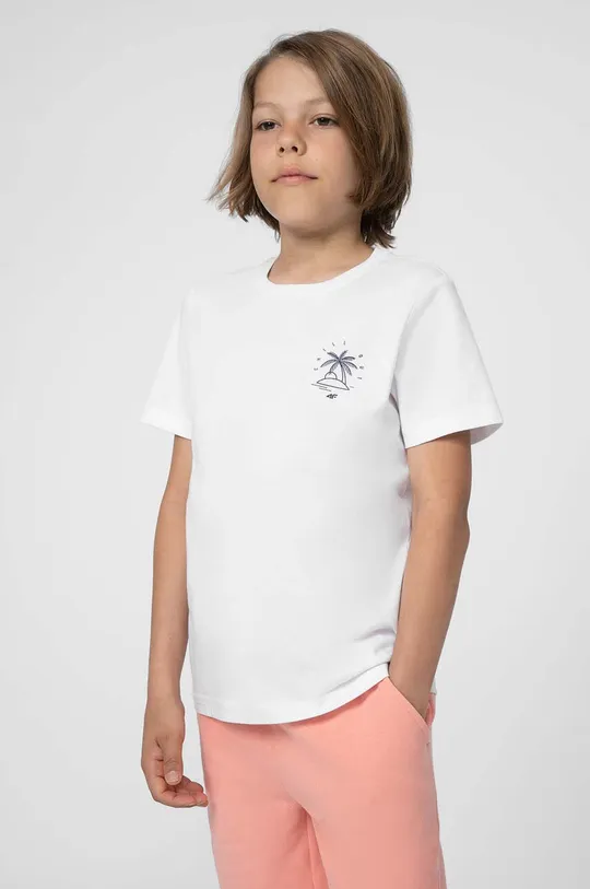 λευκό Παιδικό βαμβακερό μπλουζάκι 4F Παιδικά
